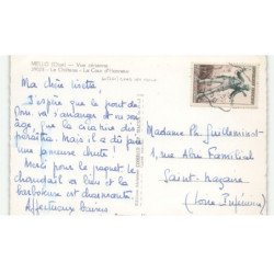 MELLO: le château la cour d'honneur vue aérienne 10x15 - très bon état