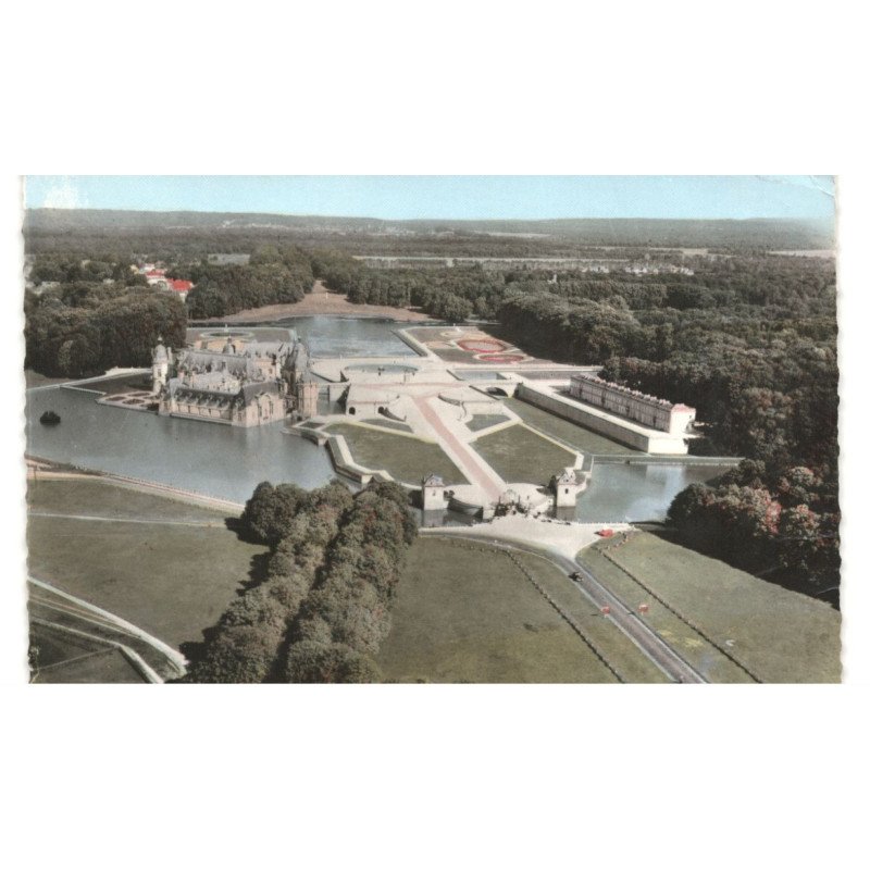 CHANTILLY: le château et le parc vue aérienne 10x15 - état