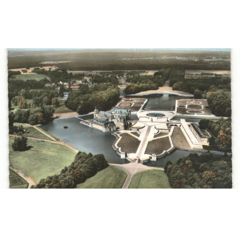 CHANTILLY: le château vue aérienne 10x15 -  très bon état