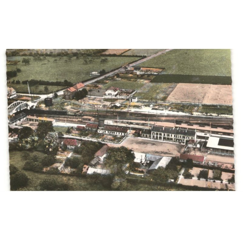 ABANCOURT: la gare vue aérienne 10x15 - très bon état