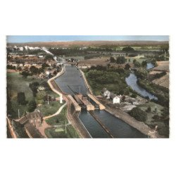 RIBECOURT: l'écluse vue aérienne 10x15 - très bon état