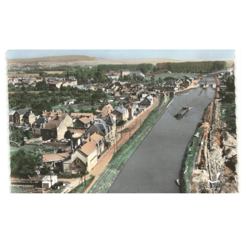 PONT-l'EVEQUE-SEMPIGNY: l'écluse vue aérienne 10x15 - très bon état