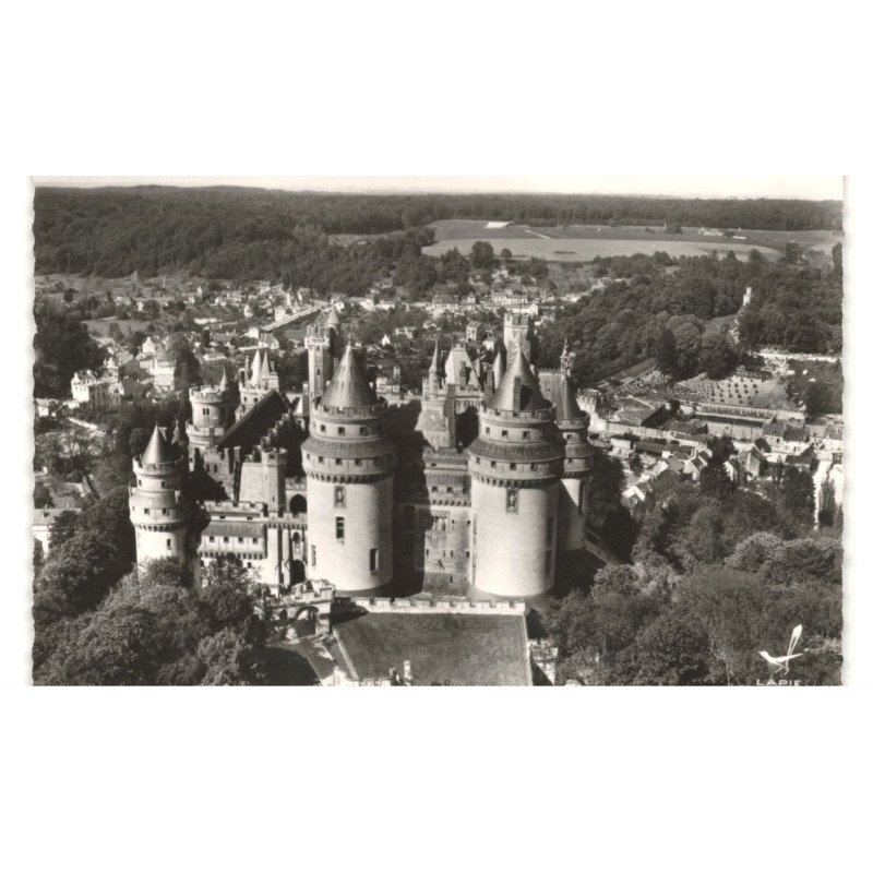 PIERREFONDS: le château vue aérienne 10x15 - très bon état