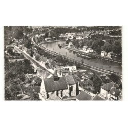 JANVILLE: vue d'ensemble l'église, le port, vue aérienne 10x15 - très bon état