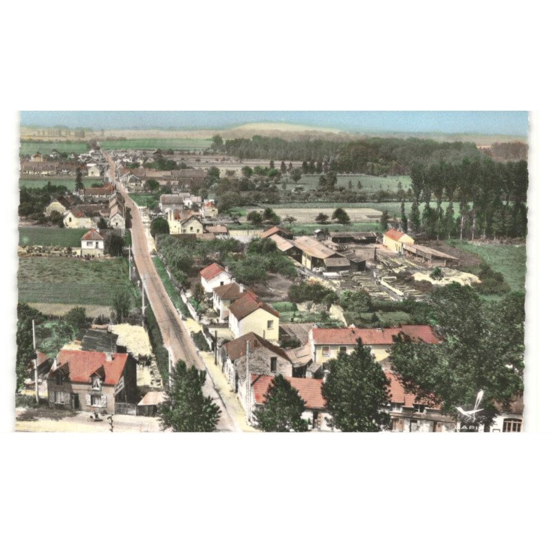 LES AGEUX: les écoles et rue louis drouart vue aérienne 10x15 - très bon état
