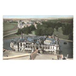 CHANTILLY: le château le parc et les grandes écuries vue aérienne 10x15 - très bon état