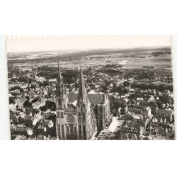 CHARTRES: la cathédrale notre-dame vue aérienne 10x15 - très bon état