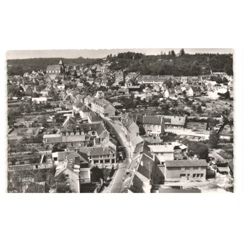 EPERNON: rue rené le gall et vue d'ensemble vue aérienne 10x15 - très bon état
