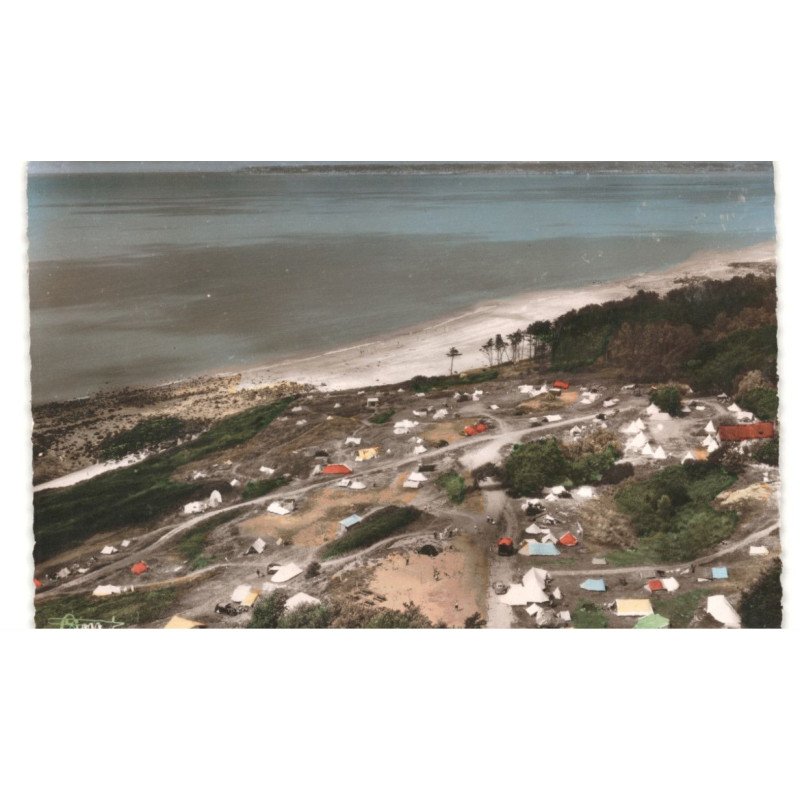 TROUVILLE - DEAUVILLE: le camping, au fond la pointe du havre vue aérienne 10X15 - très bon état