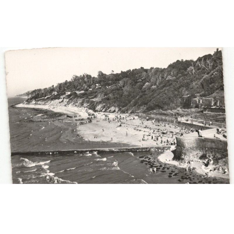 VILLERVILLE-sur-MER: la plage vue aérienne 10X15 - très bon état
