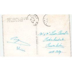 CLECY: l'orne, le pain de sucre et les rochers de la houle vue aérienne 10X15 - très bon état (timbre arraché)