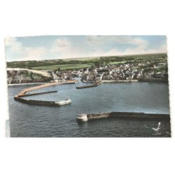 PORT-en-BESSIN: vue panoramique vue aérienne 10X15 - très bon état