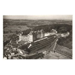 HAUTEFORT: le château XVIIe siècle et ses magnifique jardins vue aérienne 10x15 - très bon état