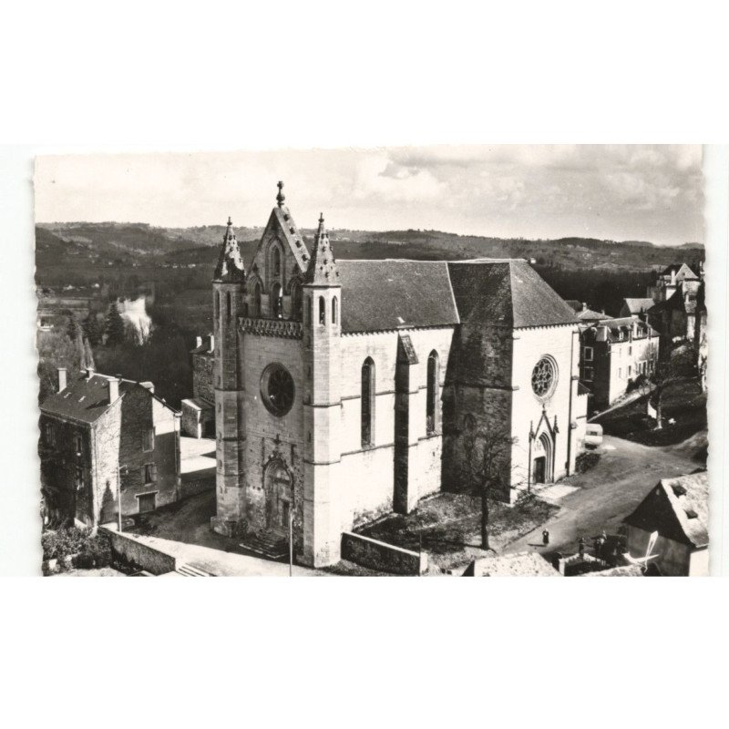 TERRASSON: église XVe siècle vue aérienne 10x15 - très bon état
