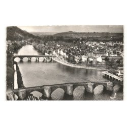 TERRASSON: les ponts, la ville basse vue aérienne 10x15 - très bon état