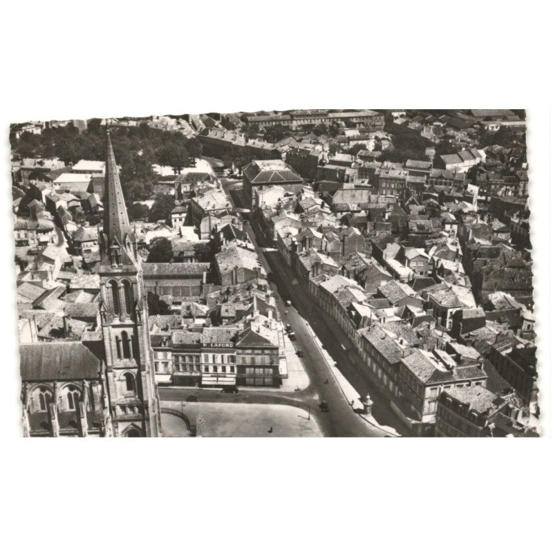 BERGERAC: place de l'église notre-dame vue aérienne 10x15 - très bon état