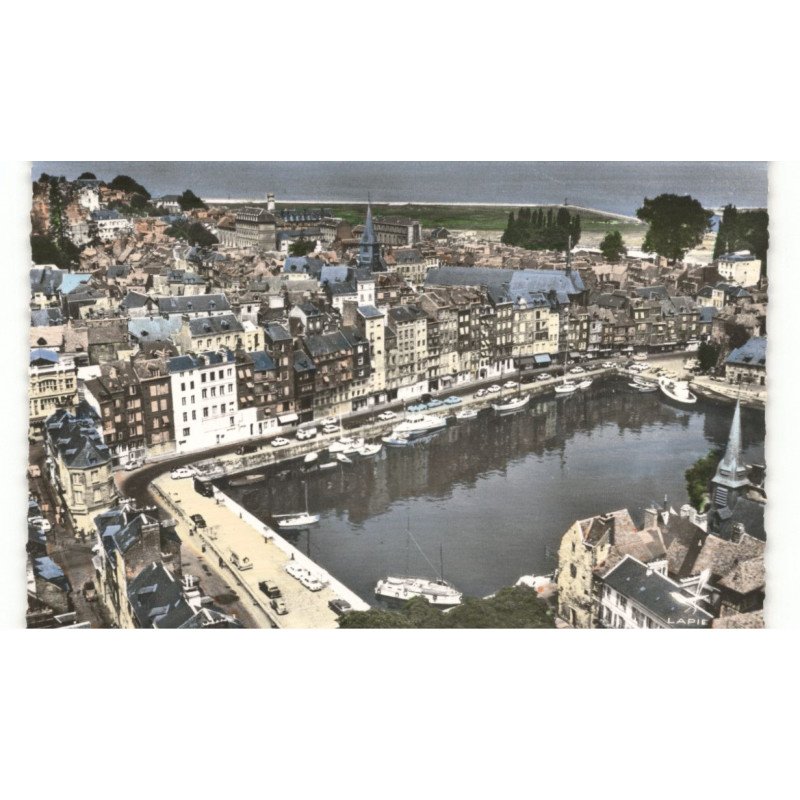 HONFLEUR: vue panoramique vue aérienne 10X15 - très bon état