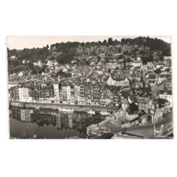 HONFLEUR: le vieux bassin et le quai sainte-cahterine vue aérienne 10X15 - très bon état