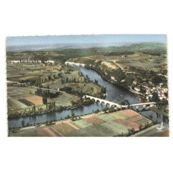LIMEUIL: confluent de la dordogne et la vézère vue aérienne 10x15 - très bon état