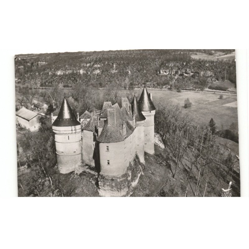 BEAUMONT-de-PERIGORD: le château de banne vue aérienne 10x15 - très bon état