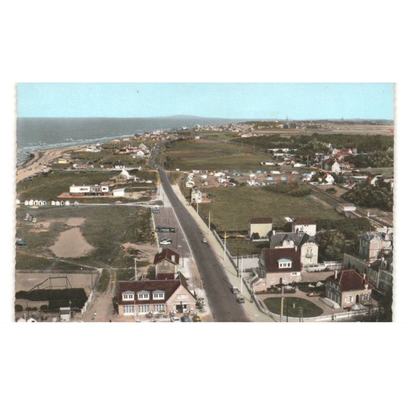BERNIERES: entrée de la plage et rive-plage vue aérienne 10X15 - très bon état