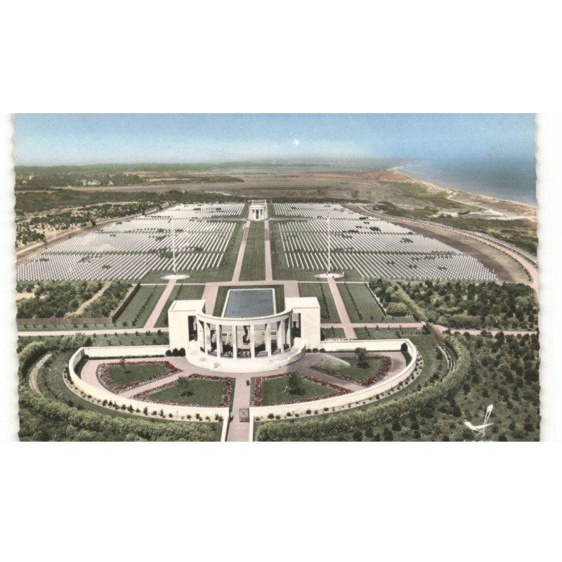 OMAHA-BEACH: cimetière américain vue aérienne 10X15 - très bon état