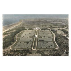 OMAHA-BEACH: le cimetière américain 10 000 soldats vue aérienne 10X15 - très bon état