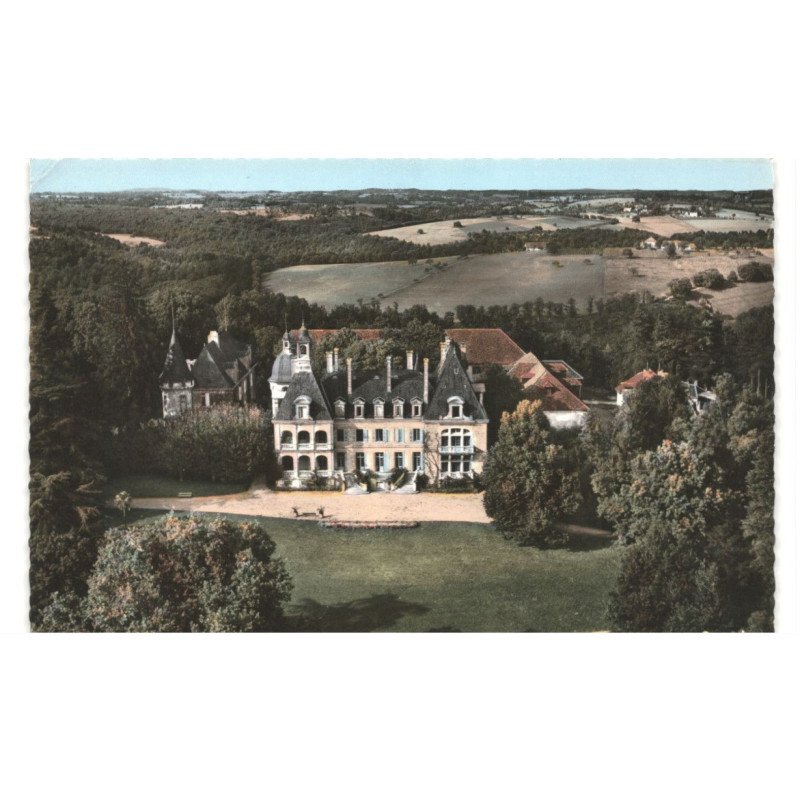 SAINT-MEDARD-D'EXCIDEUIL: château d'essendieras vue aérienne 10x15 - très bon état