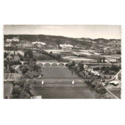SAINT-CYPRIEN: les ponts sur la dordogne vue aérienne 10x15 - très bon état