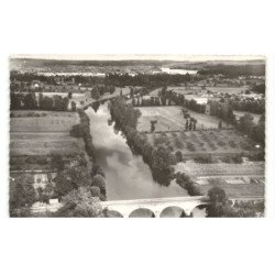 RAZAC-sur-L'ISLE: le pont de gravette vue aérienne 10x15 - très bon état
