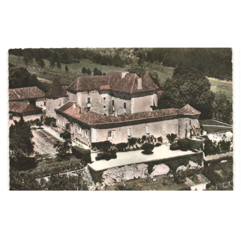 SAINT-ASTIER: le château féodal du puy vue aérienne 10x15 - très bon état