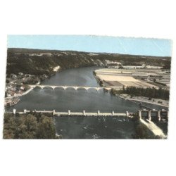 MAUZAC: pont sur la dordogne vue aérienne 10x15 - très bon état