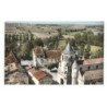 ISSIGEAC: l'église XIVe château XVIIe élevé par famille des Salignac vue aérienne 10x15 - très bon état