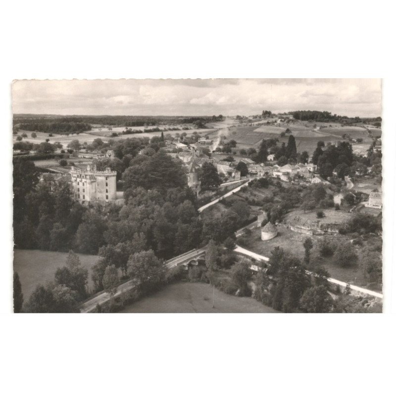 LA CHAPELLE-FAUCHER: le château XVe et le pont sur la côle vue aérienne 10x15 - très bon état
