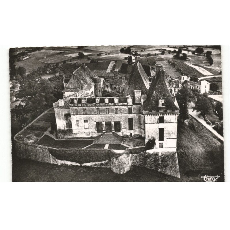 BIRON: château vue aérienne 10x15 - très bon état