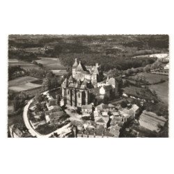 BIRON: château, la chapelle XVIe et les bâtiments du XIIe au XVIIe vue aérienne 10x15 - très bon état