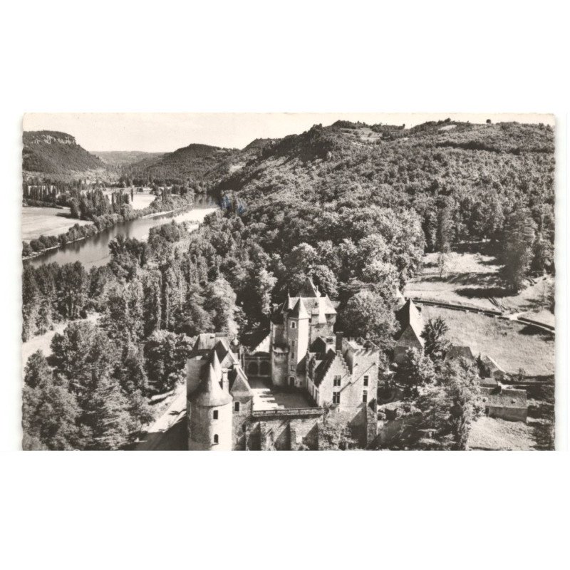 BEYNAC-et-CAZENAC: château de fayrac vue aérienne 10x15 - très bon état