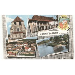 MONTPON: l'église vue générale vauclaire la place de la mairie vue aérienne 10x15 - très bon état