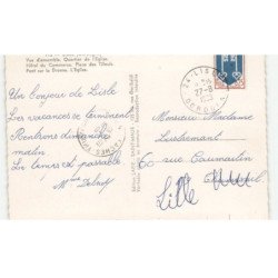 LISLE: quartier de l'église hôtel du commerce, place des tilleuls vue aérienne 10x15 - très bon état