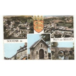TILLY-sur-SEULLES: souvenir de 5 vues vue aérienne 10X15 - très bon état