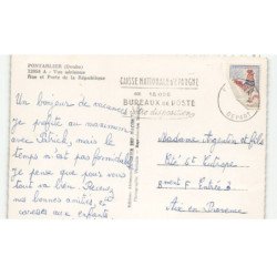 PONTARLIER: rue et porte de la république vue aérienne 10x15 - très bon état