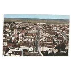 PONTARLIER: vue générale la rue de la république et l'église sainte-étienne vue aérienne 10x15 - très bon état
