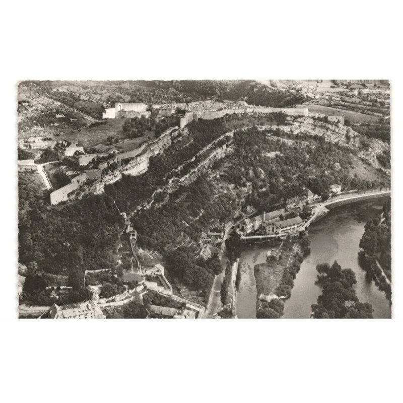 BESANCON: la citadelle et le doubs à tarragnoz vue aérienne 10x15 - très bon état