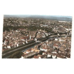 BESANCON: quais du doubs le pont battant et l'église de la madeleine vue aérienne 10x15 - très bon état