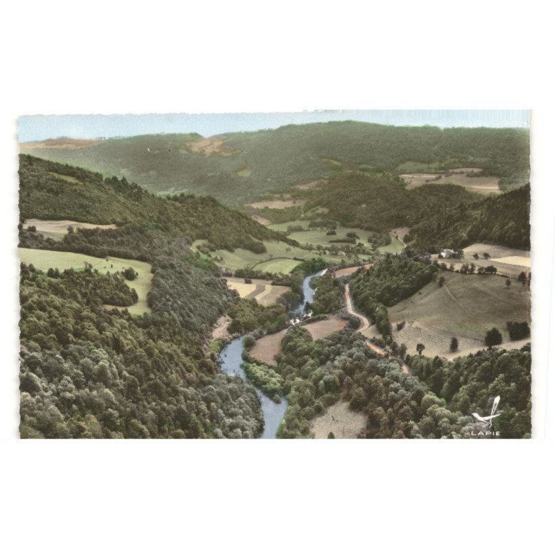 SAINT-HIPPOLYTE: vallée du doubs vue aérienne 10x15 - très bon état
