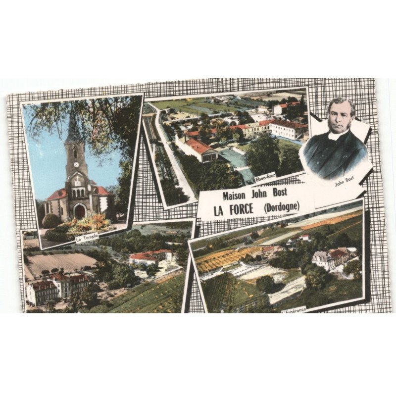 LA FORCE: maison John Bost vue aérienne 10x15 - très bon état