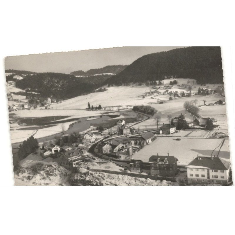 VILLERS-le-LAC: vue générale en hiver vue aérienne 10x15 - très bon état