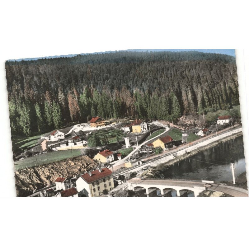 PONT de la ROCHE: le doubs et le nouveau pont vue aérienne 10x15 - très bon état