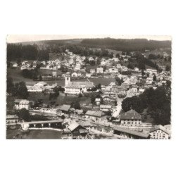 MORTEAU: quartier de l'église et le pont sur le doubs vue aérienne 10x15 - très bon état