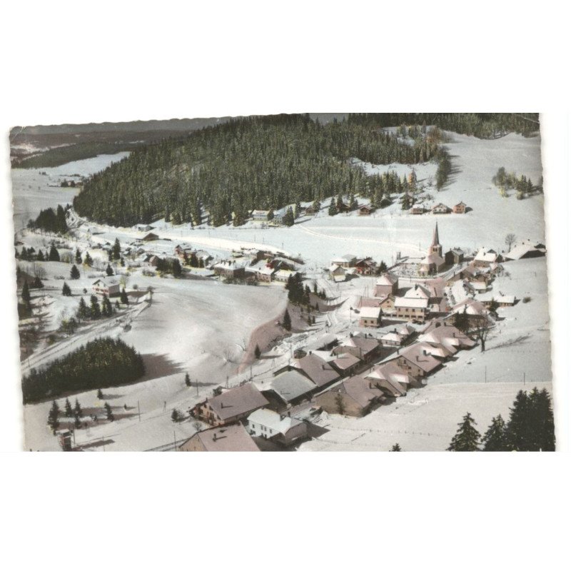 LES HOPITAUX-NEUFS: vue générale d'hiver vue aérienne 10x15 - très bon état